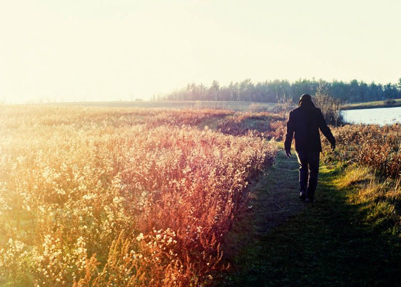 成年人,一个人,横图,室外,白天,草地,帽子,美国,仅一个男性,田地,小路,外套,天空,自然,摄影,纽约州,休闲活动,步行,彩图