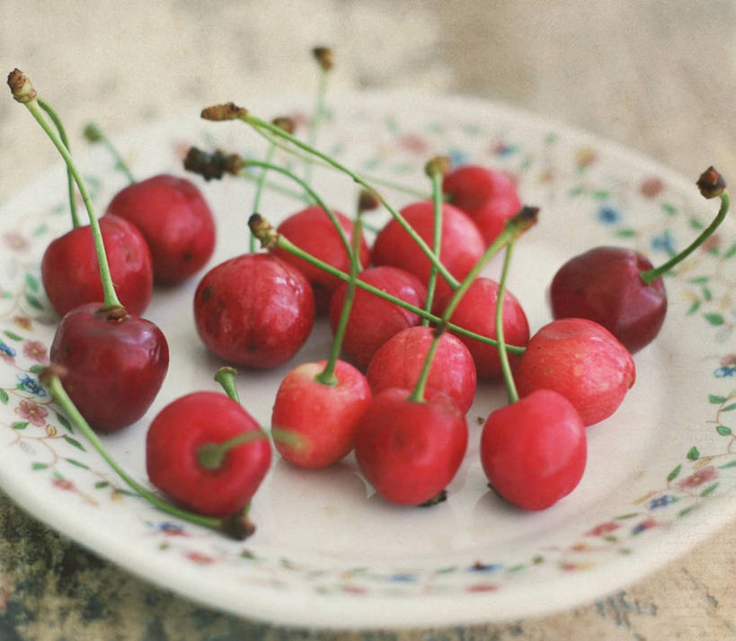 无人,横图,特写,樱桃,水果,保加利亚,许多,木制,茎,很多,饮食,红色,盘子,摄影,清新,健康食物,彩图
