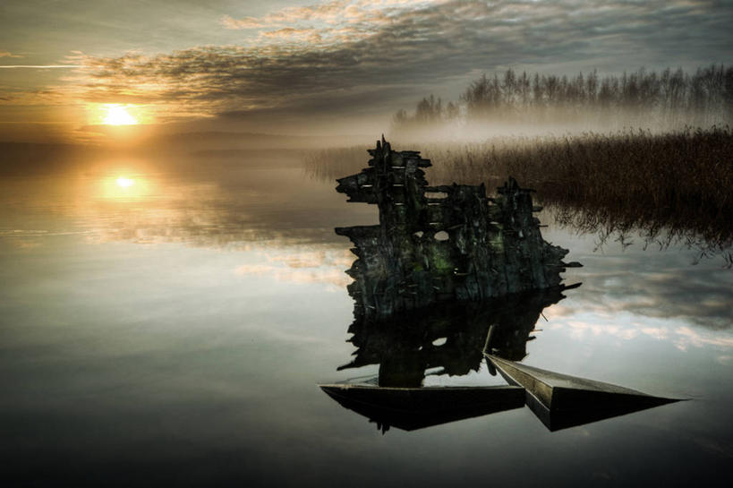 无人,横图,室外,日出,湖,太阳,雾,瑞典,破碎,反射,云,冬天,垃圾,破坏,破损,风景,天空,自然,摄影,宁静,粉碎,损坏,毁坏,摧毁,彩图,高动态范围成像