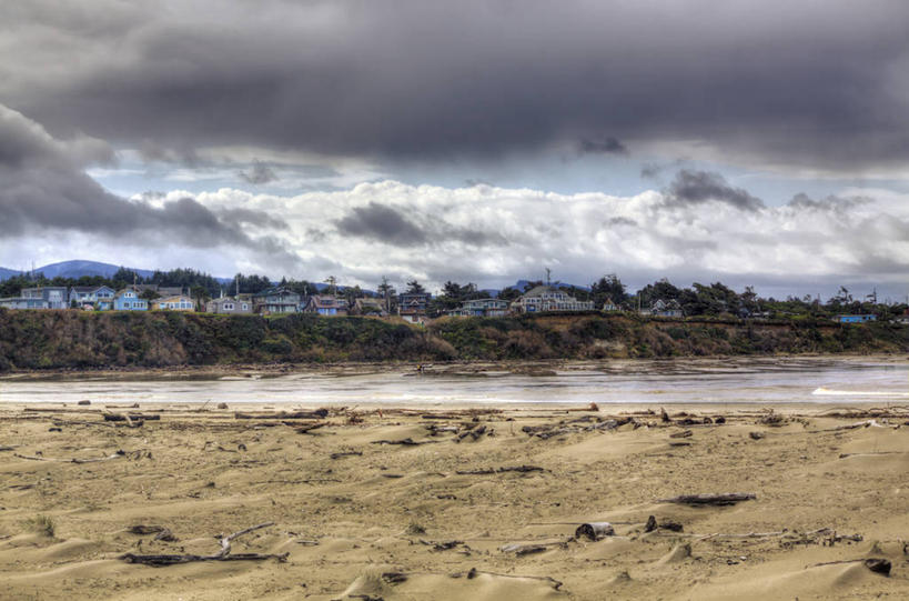 无人,横图,室外,白天,多云,美国,沙子,房屋,云,自然,摄影,宁静,俄勒冈州,海滩,彩图