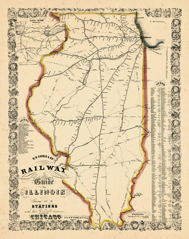 无人,竖图,地图,历史,古董,伊利诺斯州,彩图