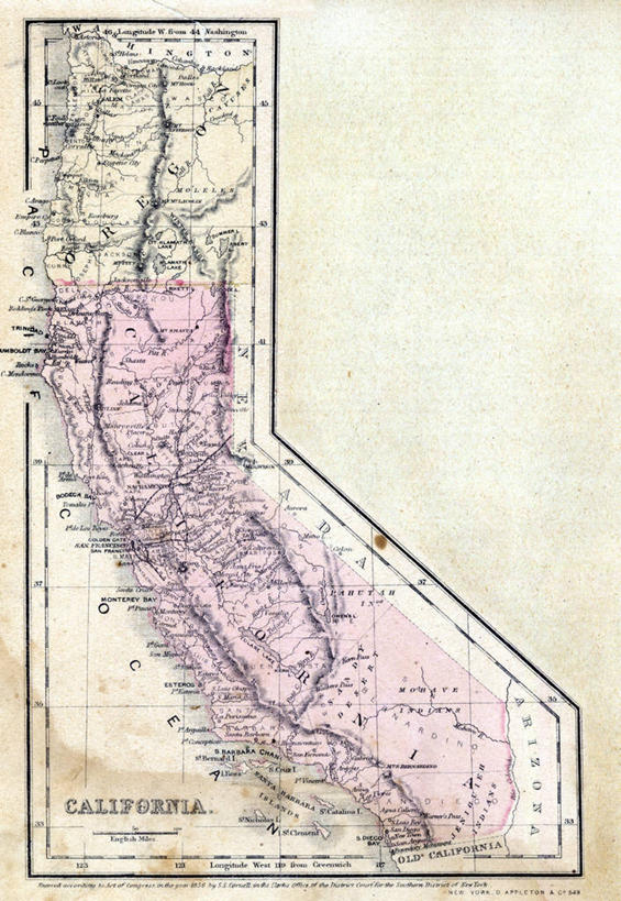 无人,竖图,地图,历史,古董,加利福尼亚,彩图