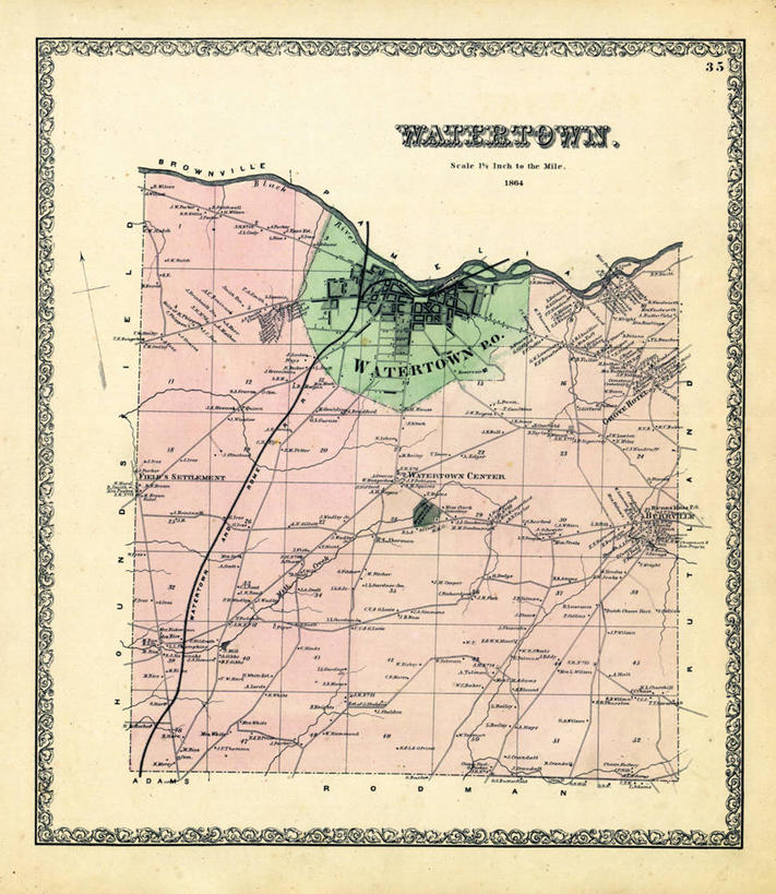 无人,竖图,地图,历史,古董,纽约州,彩图