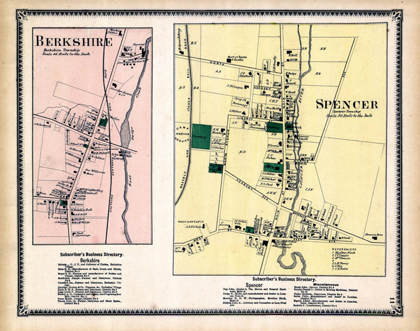无人,横图,地图,城镇,历史,古董,纽约州,波克夏,彩图
