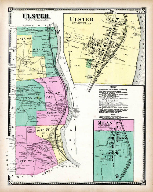 无人,竖图,地图,城镇,历史,古董,米兰,宾夕法尼亚,阿尔斯特省,彩图