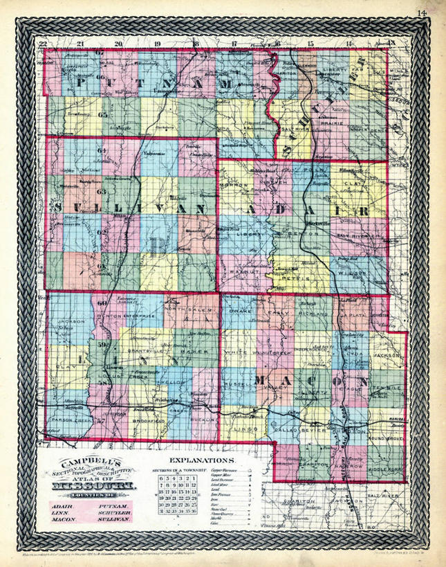 无人,竖图,地图,历史,古董,密苏里,彩图