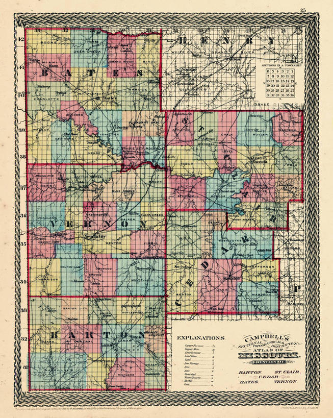 无人,竖图,地图,历史,古董,密苏里,彩图