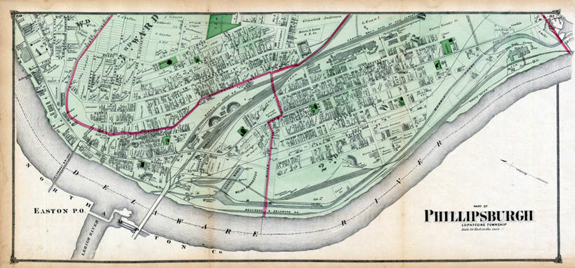 无人,横图,全景,地图,历史,古董,新泽西,彩图