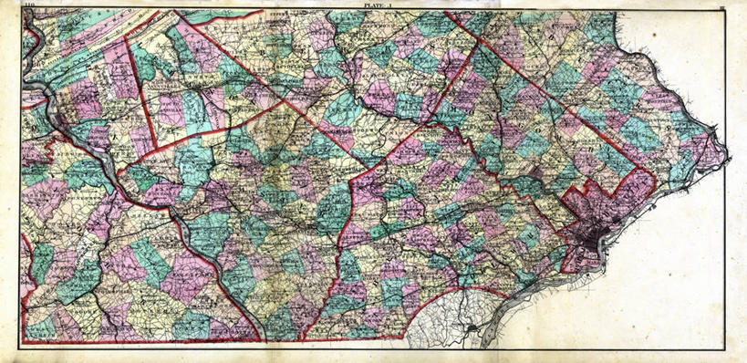无人,横图,全景,地图,历史,古董,宾夕法尼亚,彩图
