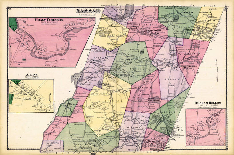 无人,横图,地图,城镇,历史,古董,纽约州,彩图,拿骚