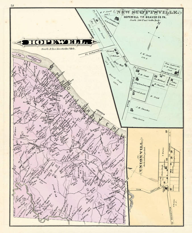 无人,竖图,地图,城镇,历史,古董,俄亥俄州,宾夕法尼亚,彩图