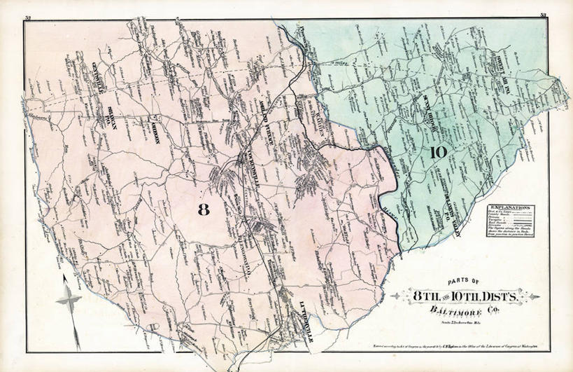 无人,横图,地图,城镇,历史,古董,巴尔的摩,马里兰,彩图