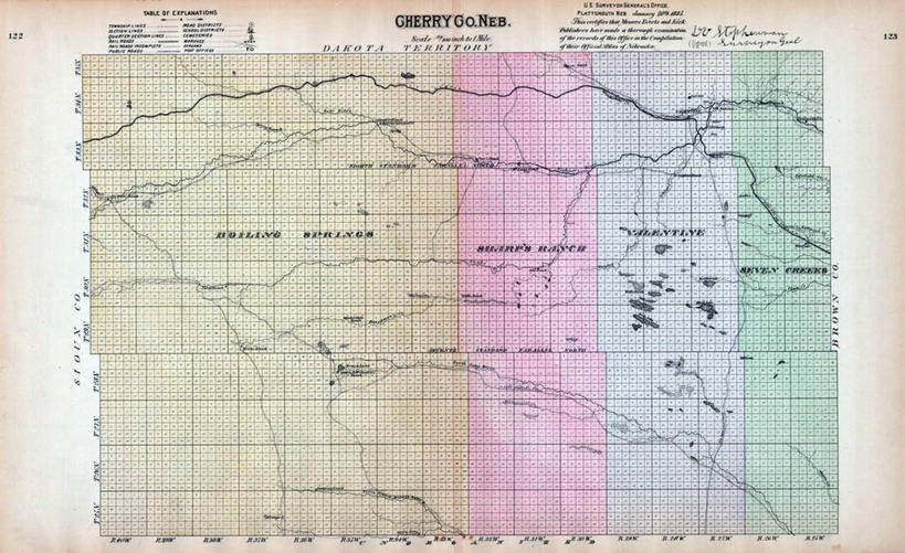 无人,横图,地图,历史,古董,内布拉斯加,彩图