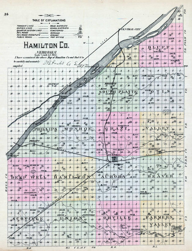 无人,竖图,地图,历史,古董,内布拉斯加,彩图