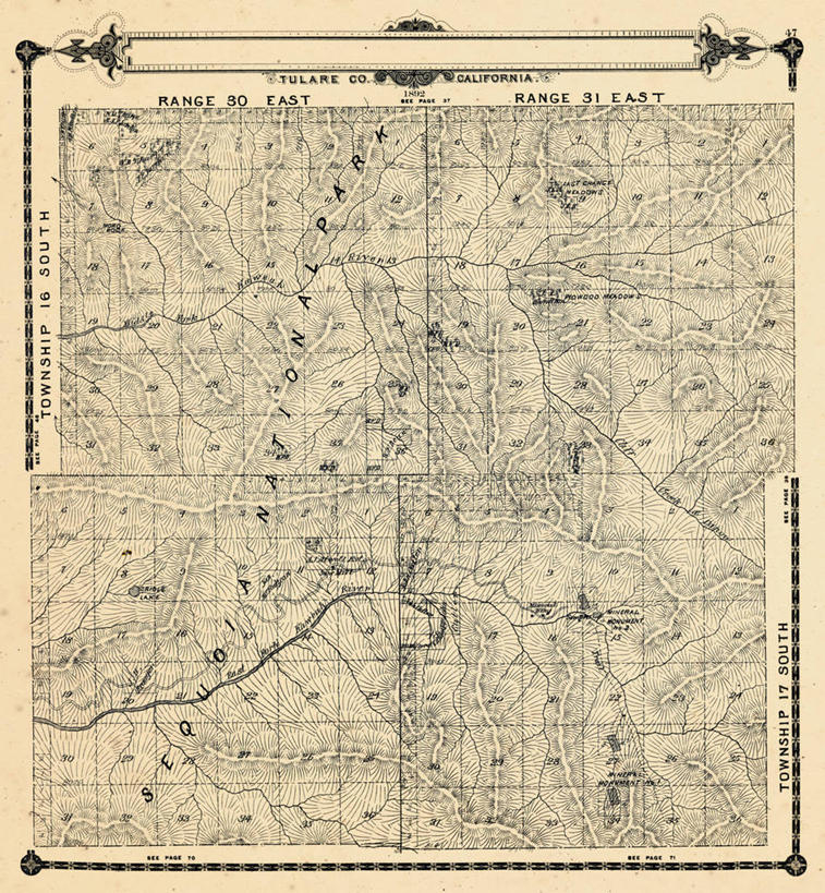 无人,竖图,地图,历史,古董,加利福尼亚,红杉国家公园,彩图