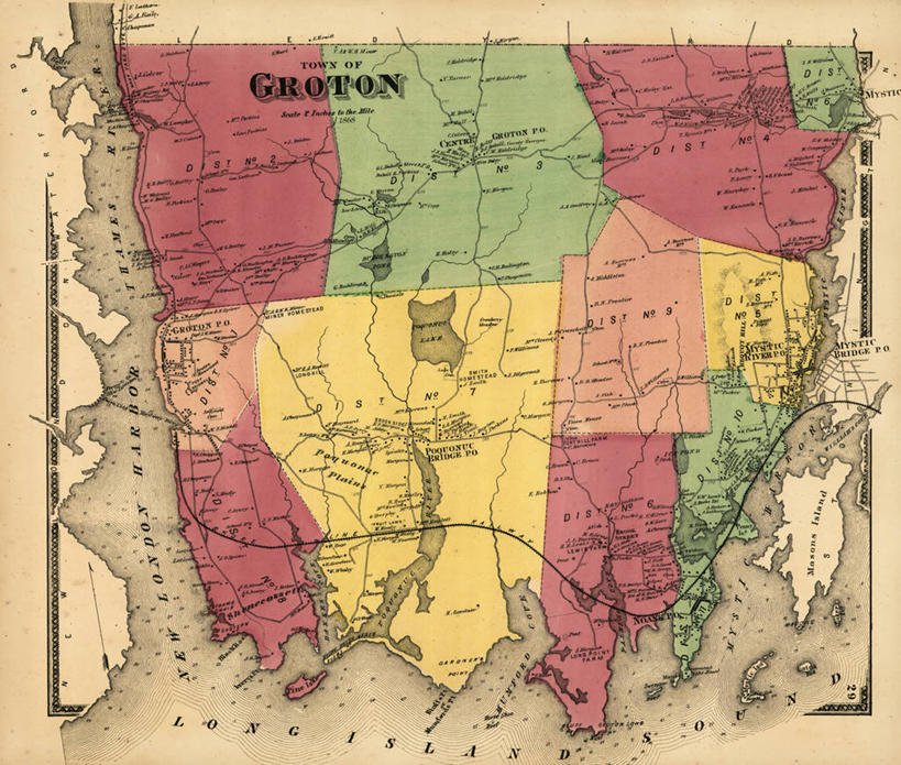 无人,横图,地图,历史,古董,康涅狄格州,彩图