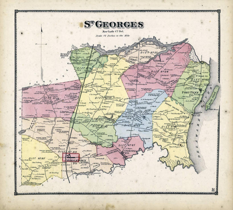 无人,横图,地图,历史,古董,圣乔治,特拉华,彩图