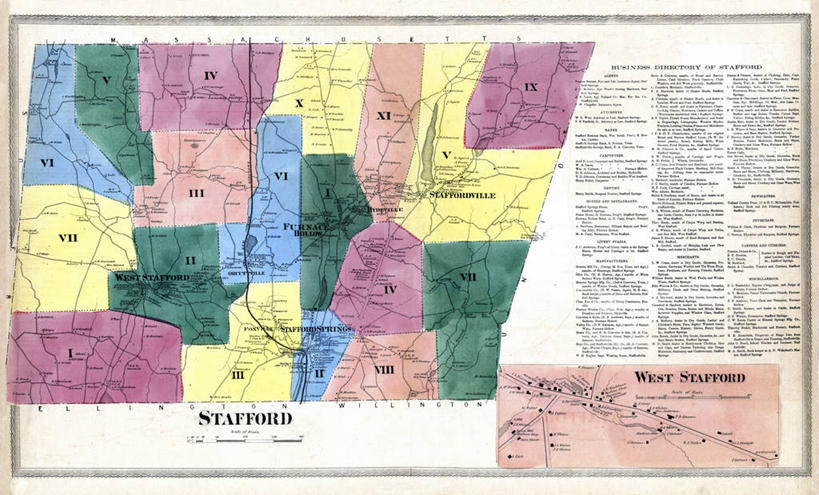 无人,横图,地图,历史,古董,康涅狄格州,彩图