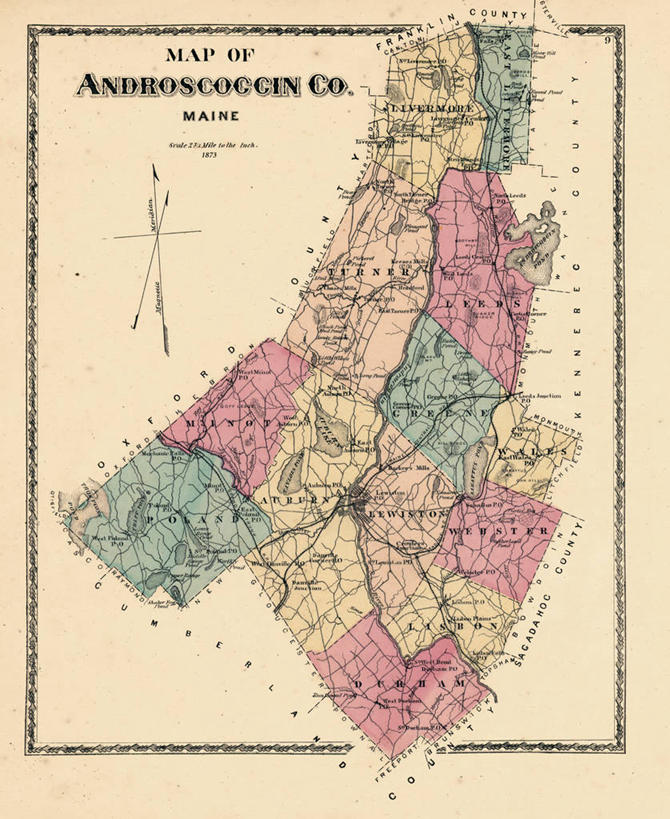 无人,竖图,地图,历史,古董,缅因州,彩图