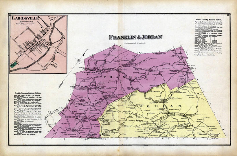 无人,横图,地图,约旦,城镇,历史,古董,宾夕法尼亚,彩图,多义词