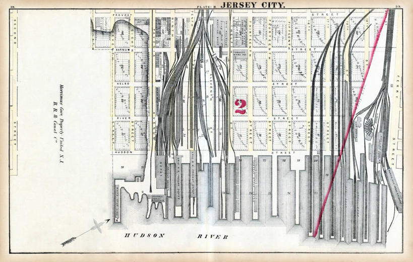 无人,横图,地图,城镇,历史,古董,新泽西,泽西城,彩图