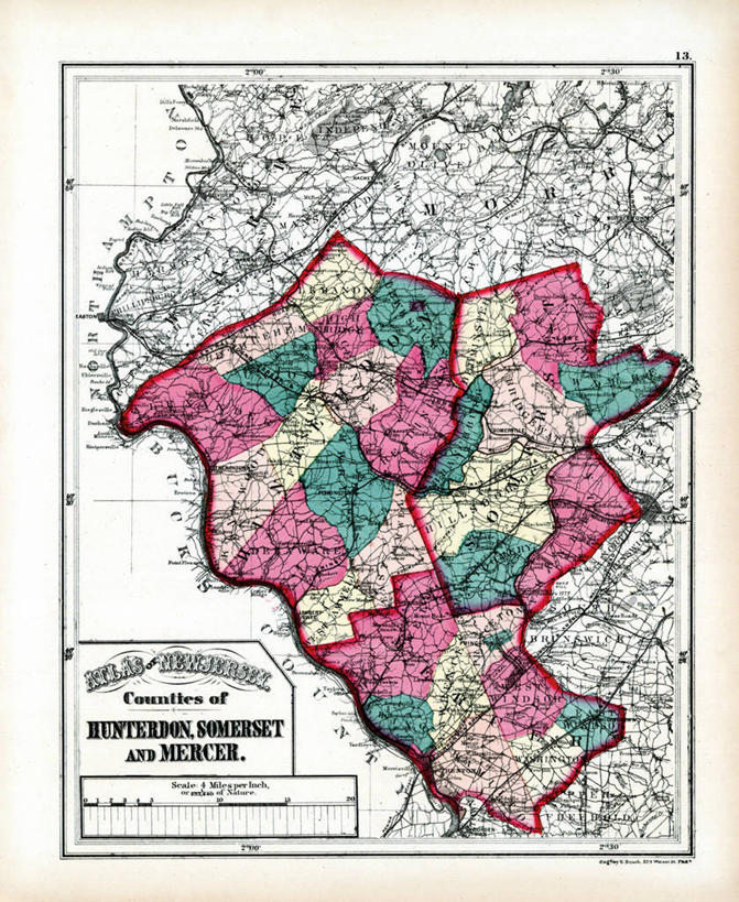 无人,竖图,地图,历史,古董,新泽西,萨默塞特,彩图