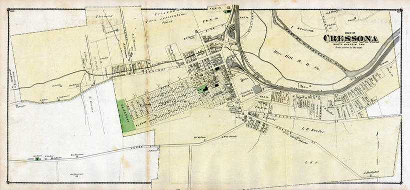 无人,横图,全景,地图,城镇,历史,古董,宾夕法尼亚,彩图