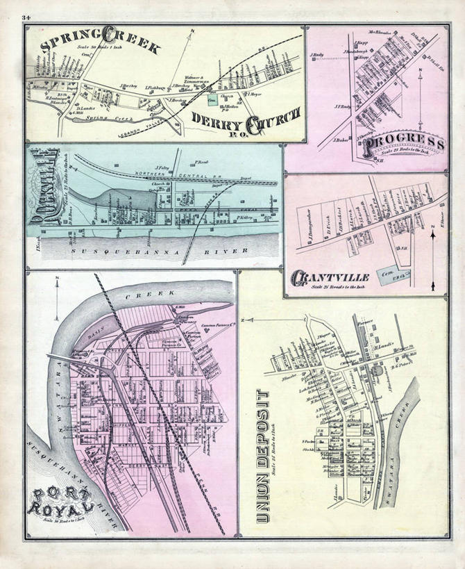 无人,竖图,地图,城镇,历史,古董,宾夕法尼亚,进展,彩图
