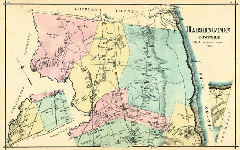 无人,横图,地图,历史,古董,新泽西,彩图