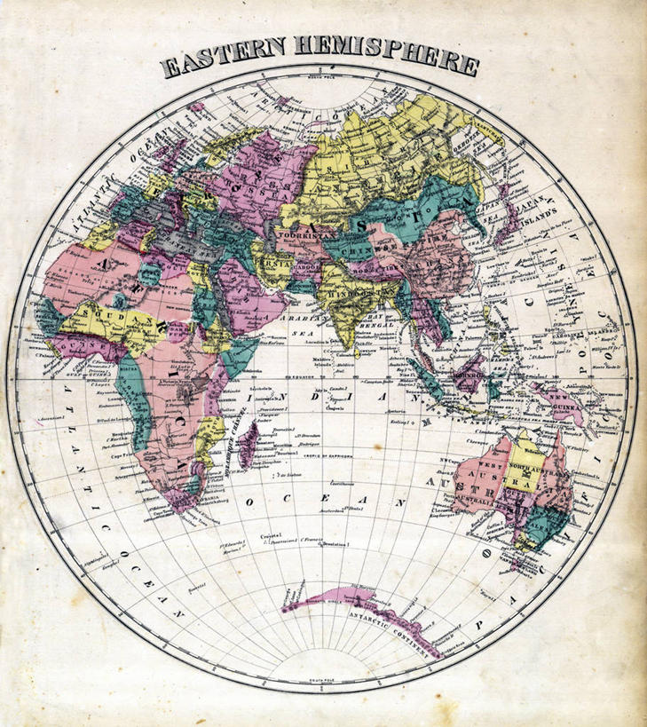 无人,竖图,地图,世界地图,历史,古董,彩图,东半球