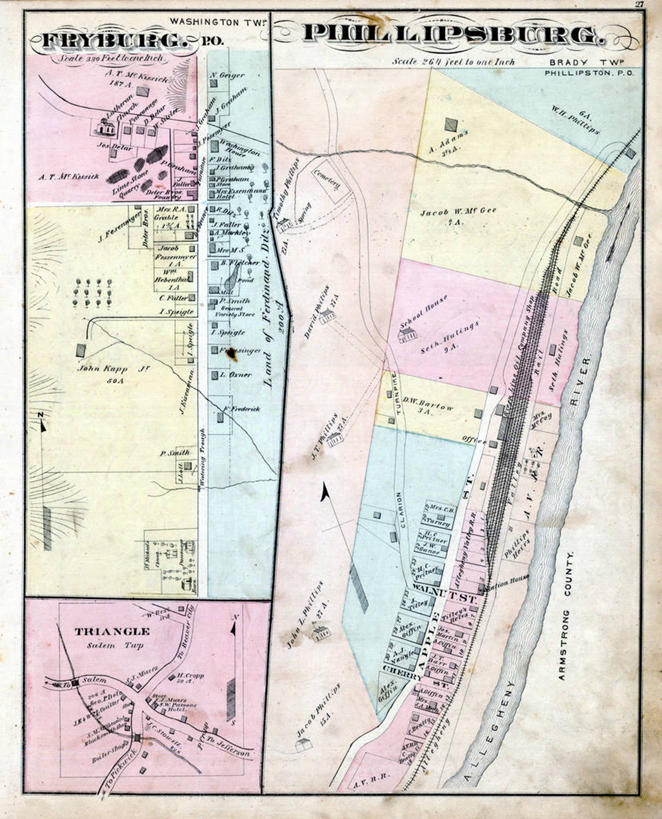 无人,竖图,地图,城镇,历史,古董,宾夕法尼亚,菲利普斯堡,彩图