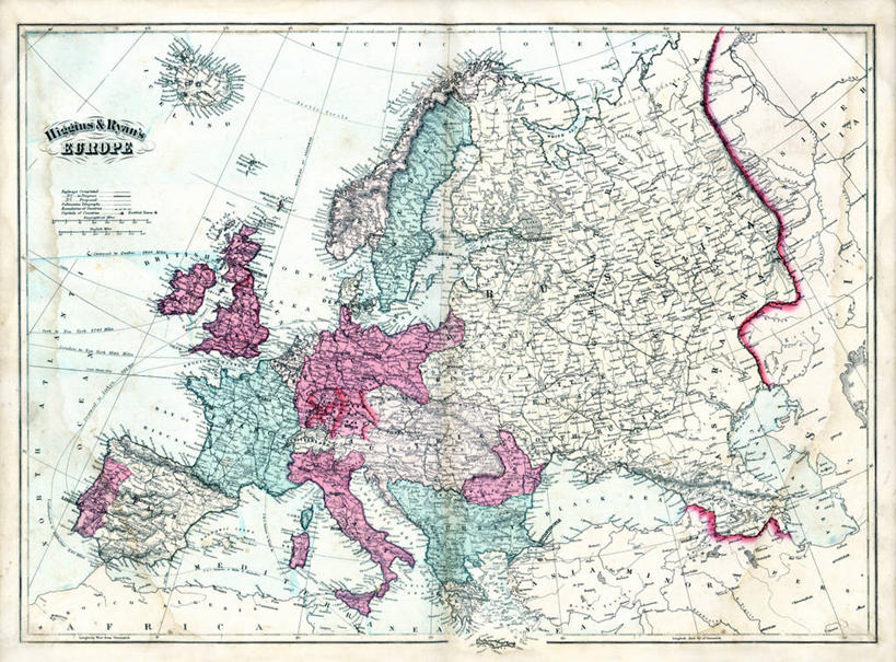 无人,横图,地图,欧洲,历史,古董,彩图