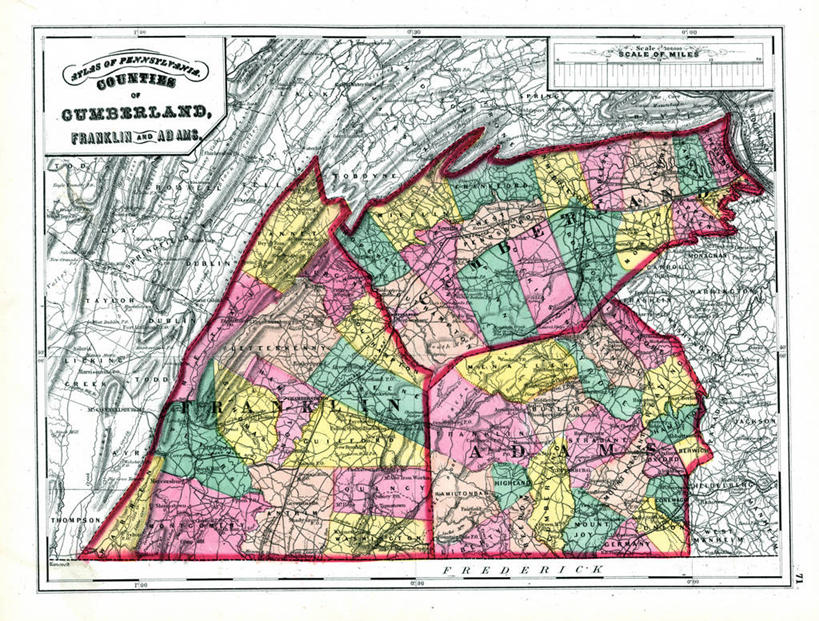 无人,横图,地图,历史,古董,宾夕法尼亚,坎伯兰县,亚当斯,彩图,多义词
