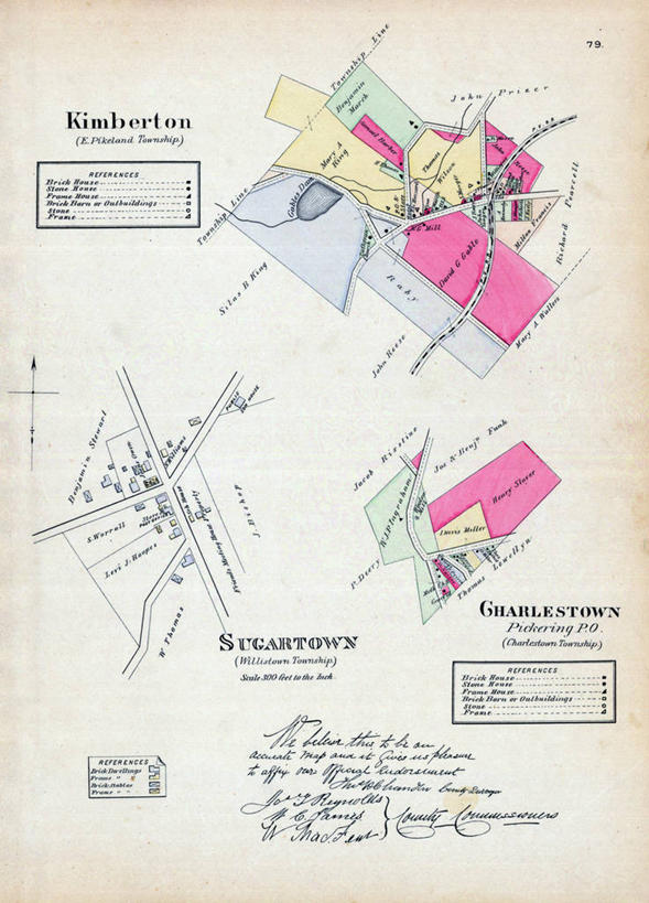 无人,竖图,地图,城镇,历史,古董,宾夕法尼亚,查尔斯顿,彩图