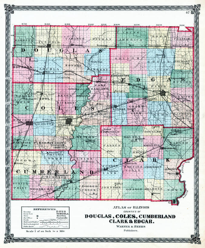 无人,竖图,地图,历史,古董,伊利诺斯州,坎伯兰县,彩图