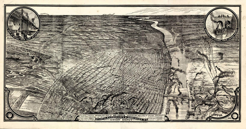 无人,横图,俯视,地图,历史,古董,密苏里,彩图,高角度拍摄