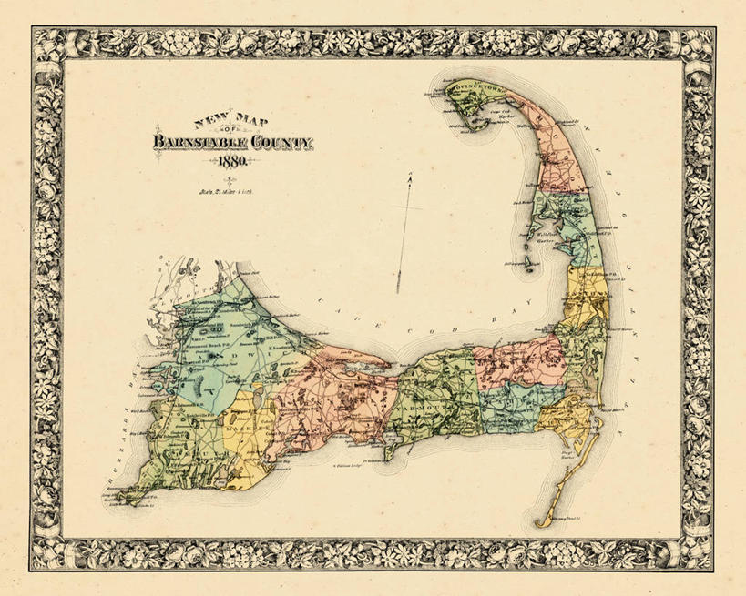 无人,横图,地图,历史,古董,马萨诸塞,巴恩斯特布尔县,彩图