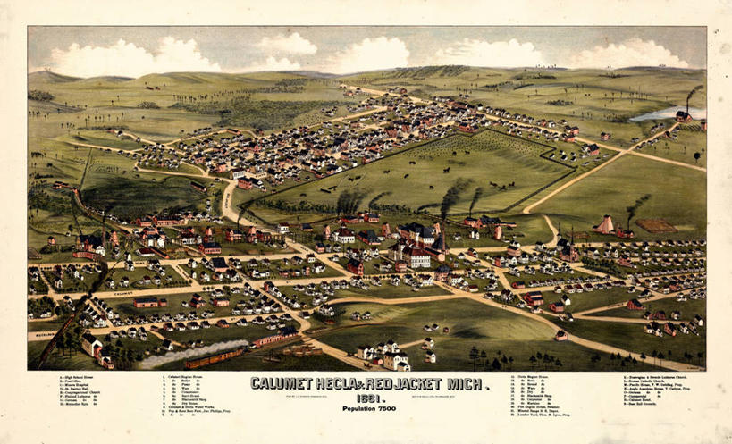 无人,横图,俯视,地图,美国,历史,红色,古董,北美,北美洲,美洲,北亚美利加洲,亚美利加洲,密歇根,密歇根州,貂熊州,狼獾之州,狼獾州,茄克,彩图,高角度拍摄,美利坚合众国