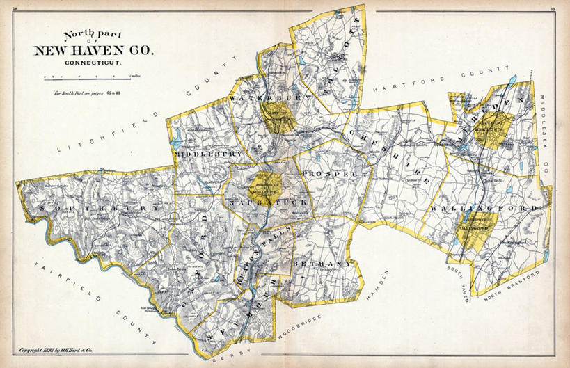 无人,横图,地图,历史,古董,康涅狄格州,彩图