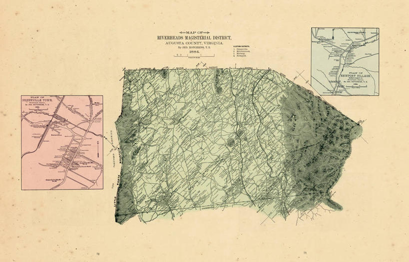无人,横图,地图,城镇,历史,古董,维吉尼亚,彩图