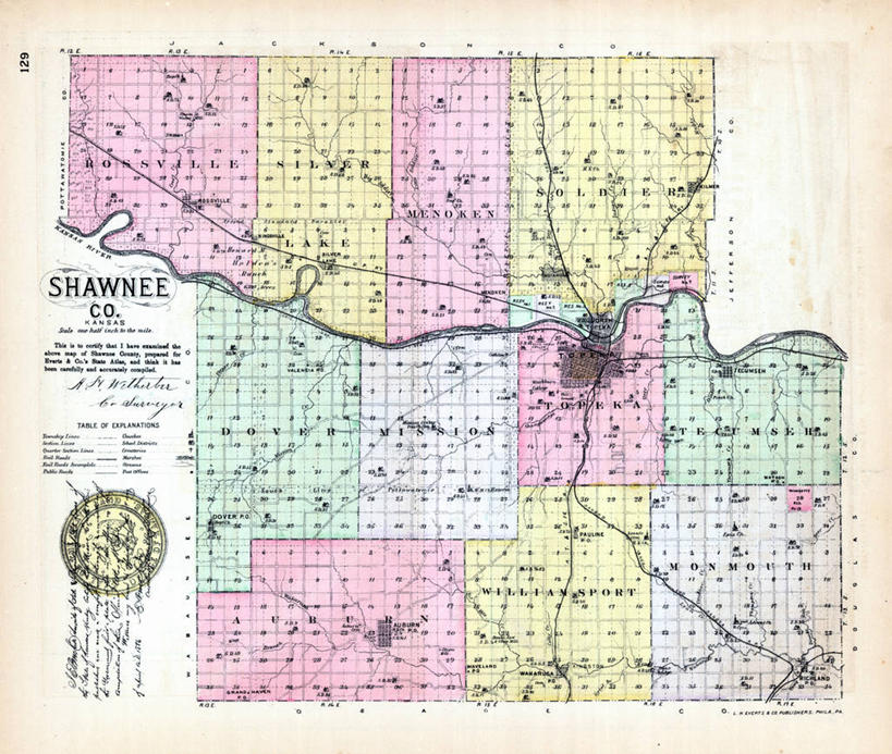 无人,横图,地图,历史,古董,堪萨斯,彩图