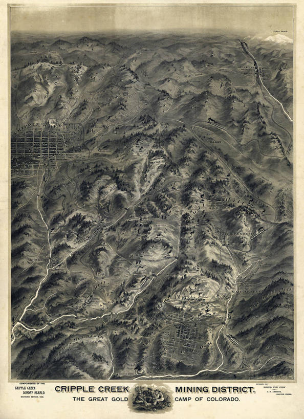 无人,竖图,俯视,地图,历史,古董,科罗拉多州,彩图,高角度拍摄