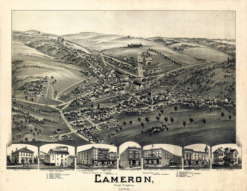 无人,横图,俯视,地图,历史,古董,西弗吉尼亚,彩图,高角度拍摄