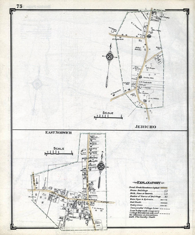无人,竖图,地图,城镇,历史,古董,纽约州,彩图,耶利哥