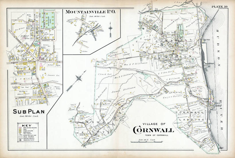 无人,横图,地图,城镇,历史,古董,纽约州,康沃尔,彩图