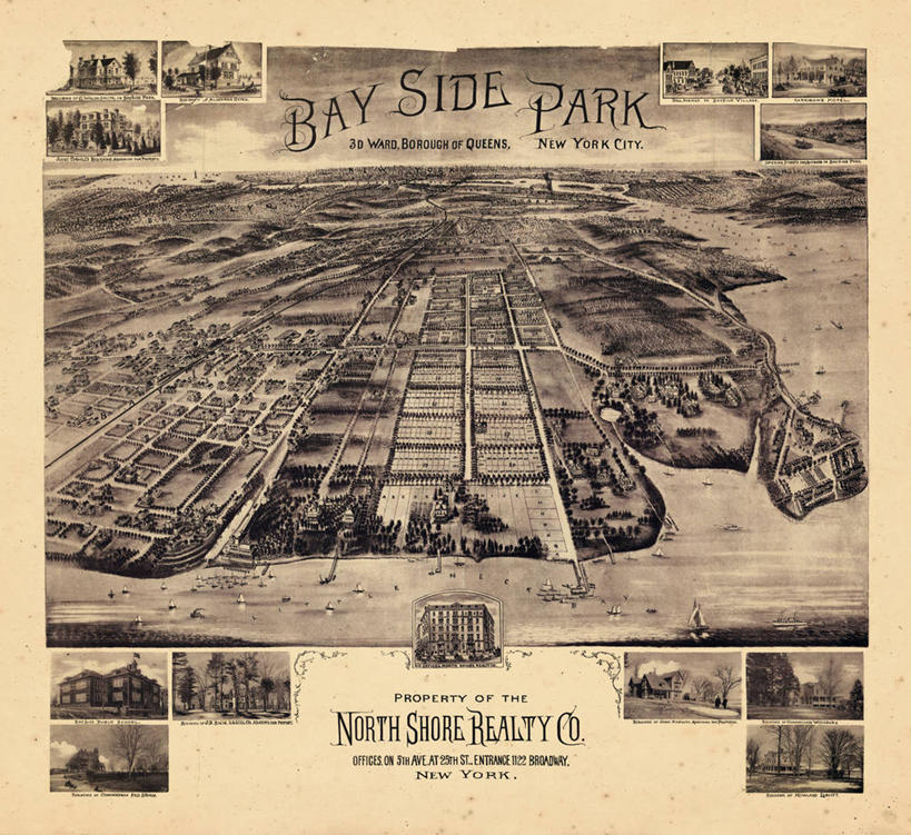 无人,横图,俯视,地图,纽约,历史,古董,皇后区,彩图,高角度拍摄