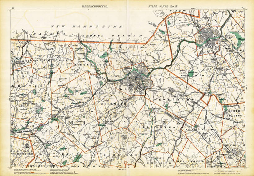 无人,横图,地图,历史,古董,头球,马萨诸塞,彩图