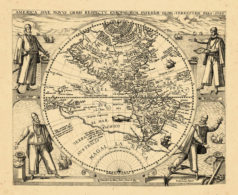 无人,横图,地图,世界地图,历史,南美,古董,北美,彩图