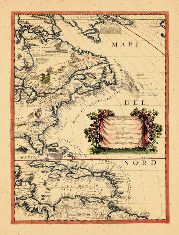 无人,竖图,地图,历史,古董,北美,西印度群岛,中美洲,彩图