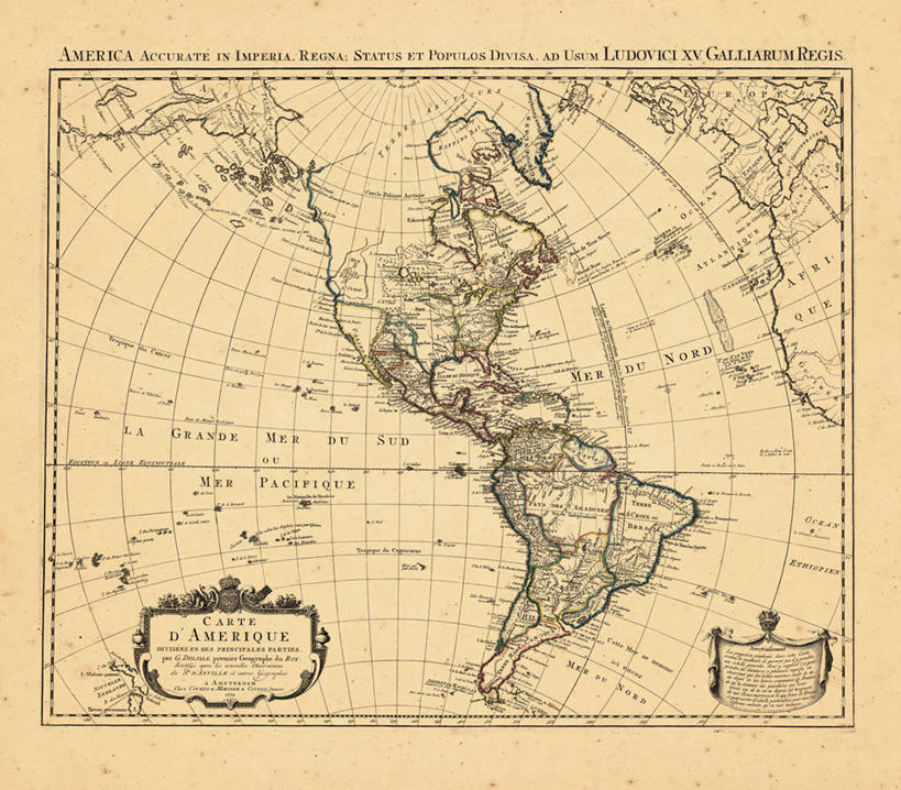 无人,横图,地图,历史,南美,古董,北美,彩图